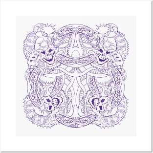 DNA Skulls Purple Strain Posters and Art